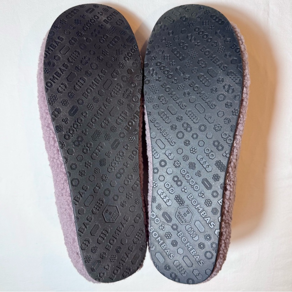 Bombas Sunday Slippers Womens 10 Dusty Purple Sherpa Memory Foam Rubber Sole - Picture 5 of 6